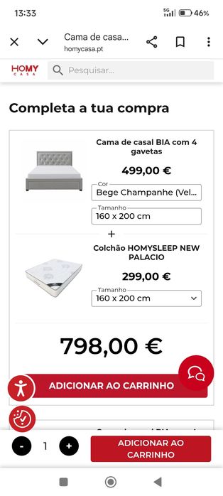 Cama casal 1*60m x 2,00m