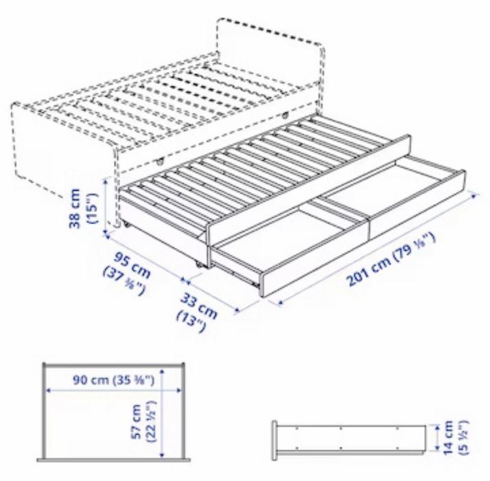 Cama Individual (2 em 1) com colchões