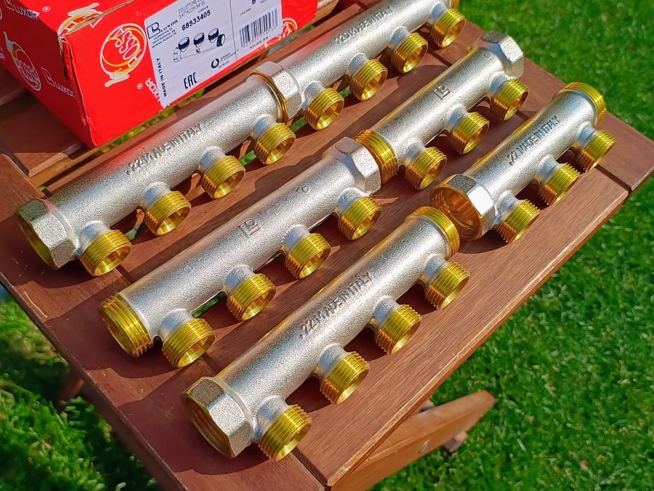 Kolektor rozdzielacz Luxor 1" – 3/4", 3 lub 4 wyjścia. Made in Italy