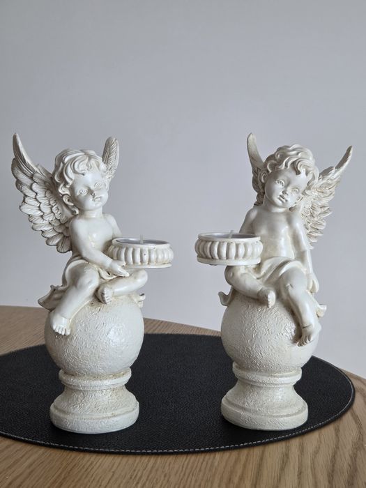 Komplet świeczników 2szt Aniołki Cherubinki