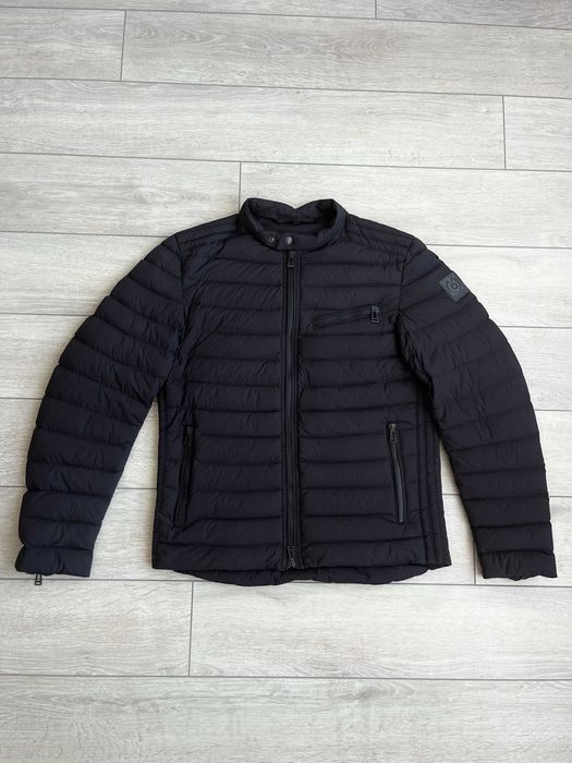 Чоловіча Демісезонна Куртка Преміум Бренду Белстаф Belstaff Chassis Jacket Size XL ХЛ Розмір Чорна Cтьобана Курточка Пуховик Мікропуховик Оригінал