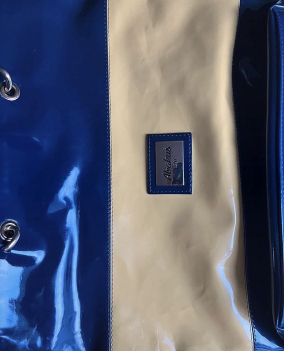 Torebka torba duża długa podręczna żółty niebieski elegancka Abacus