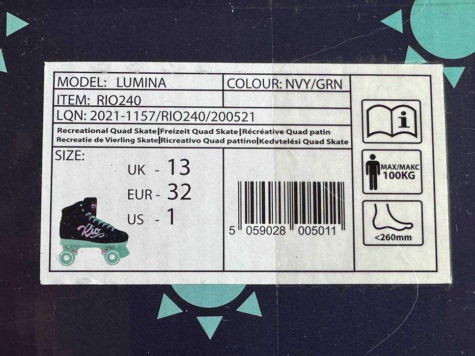 wrotki Rio Lumina kolor niebieski rozmiar 32