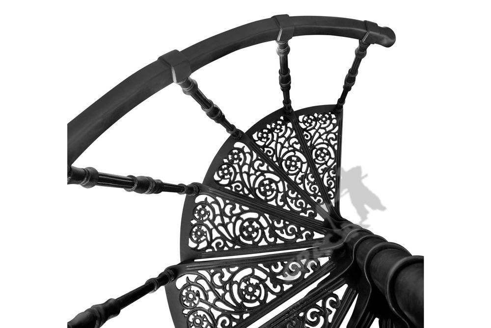 Schody żeliwne kręcone fi 1,22 m wzór nr 1 - z 1 tralką /stopień