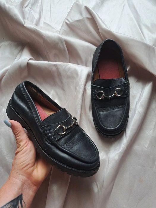 Gucci mokasyny loafersy luxury highend półbuty leather skóra czarne