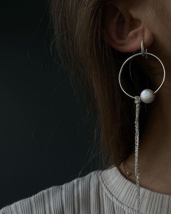 Моносережка  Agape сережки пусет срібло Bevza