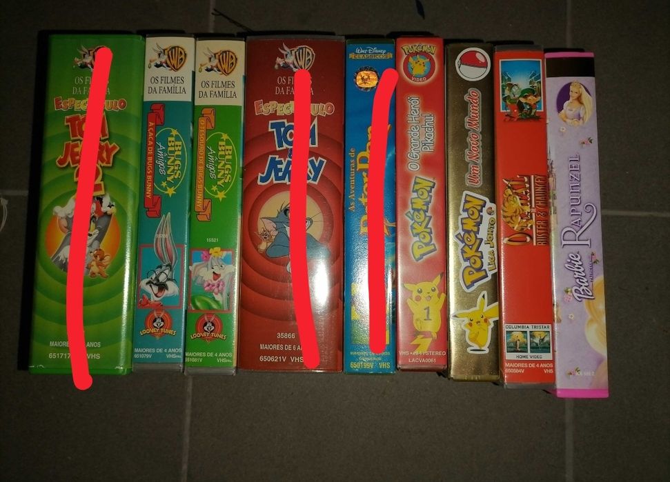 Cassetes VHS filmes animação