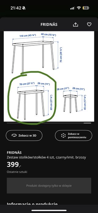 Nowy stolik ikea fridnäs
