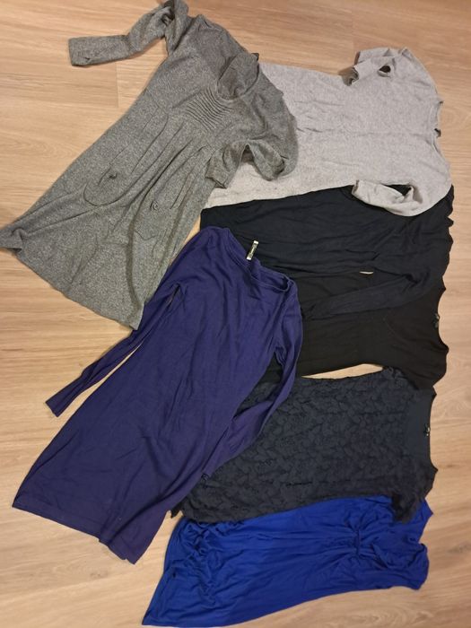 7x wygodne dzianinowe sukienki S/M. Cena za caly zestaw. Niestety na m