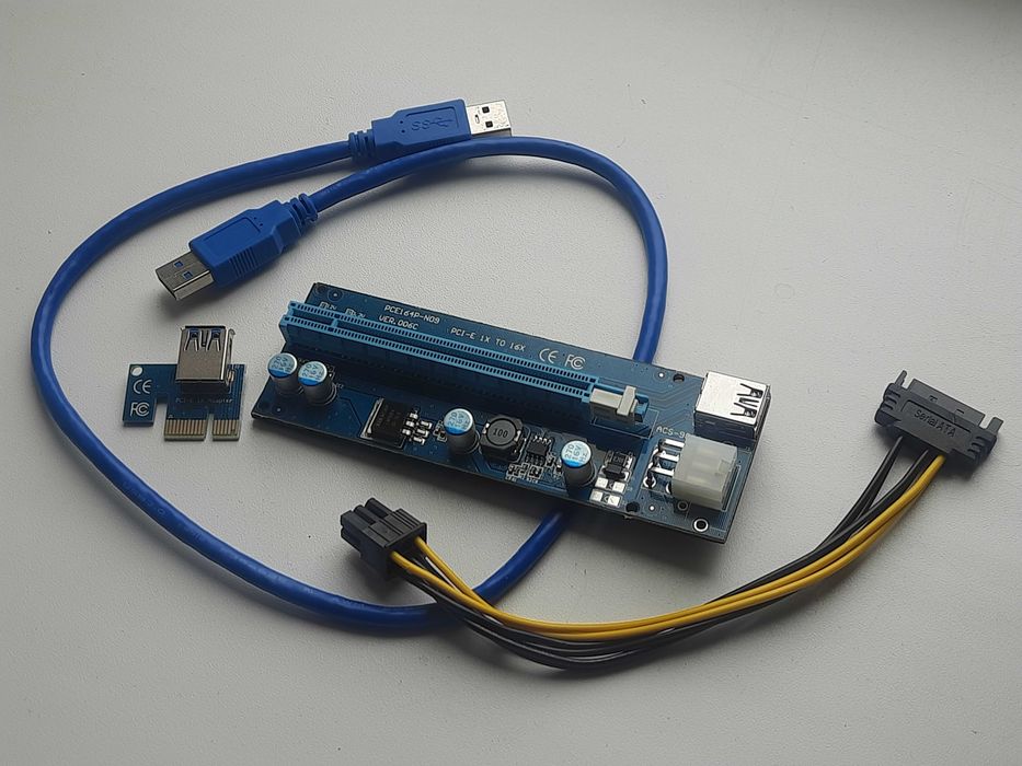 Набір 3шт - Райзери Відеокарт ver. 006С Твердотільні  Майнінг 6pin