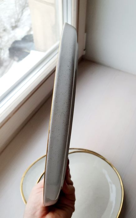 Нова тарілка ручної роботи Gold Cappuccino, тортівниця, 29см