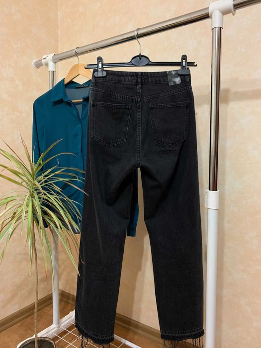 Джинси, джинси жіночі, широкі чорні джинси, джинси з ефектом омбре