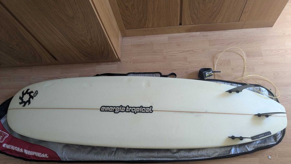 Prancha Surf 7.2 + Capa original + leash e fins