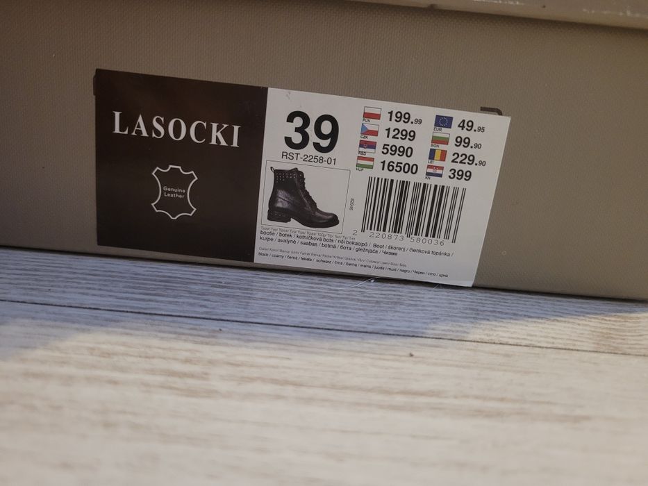 Skórzane botki Lasocki r. 39