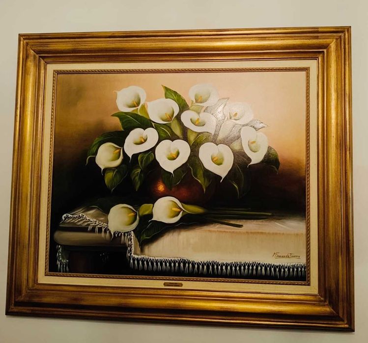 Quadro Original Pintado à Mão – “Copos-de-Leite” de Fernanda Teixeira