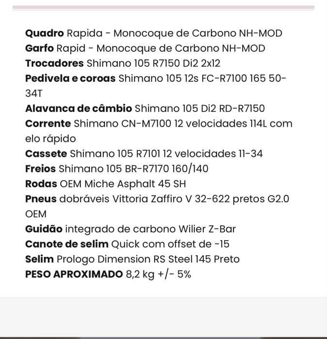 Willier Rapida 105 Di2 12V