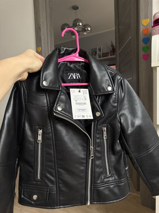 Косуха Zara 116, кожанка, шкіряна куртка шкірянка для дівчинки
