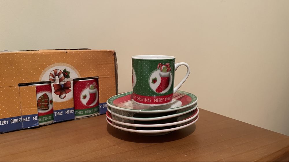 Conjunto Natal - Chávenas de café