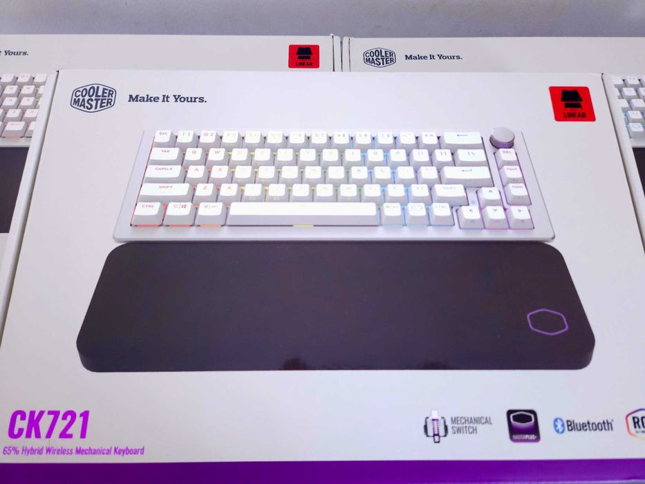 Бездротова механічна клавіатура Cooler Master CK721 RGB 65% Silver-Wht