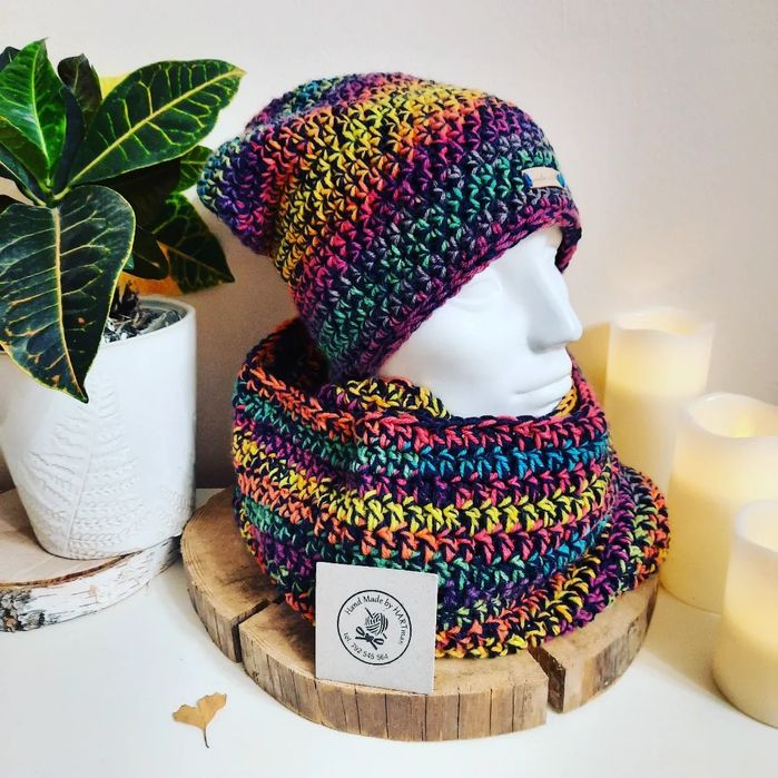 Czapka Beanie, rękodzieło,handmade