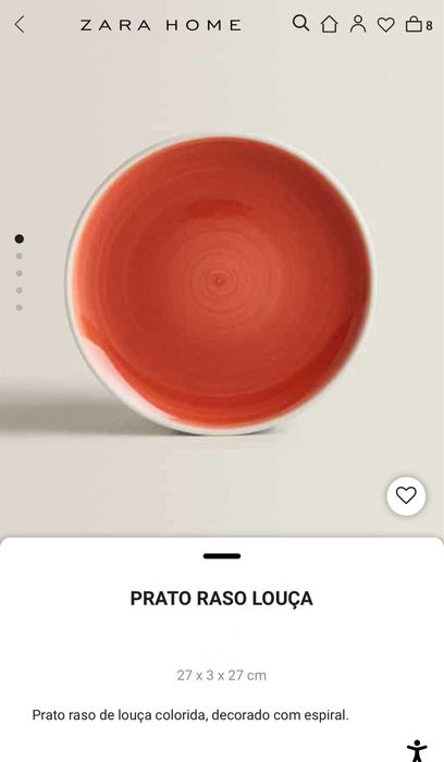 Prato Raso Louça Zara Home NOVO