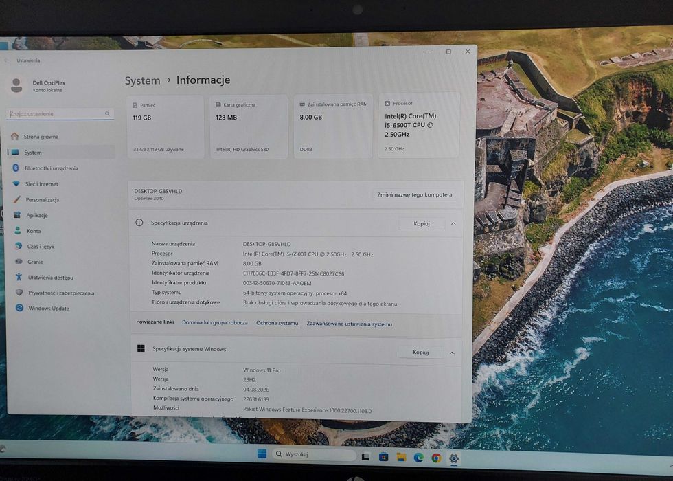 Komputer Micro Dell OptiPlex 3040  i5/ 8GB RAM/ SSD 128GB/ Windows 11