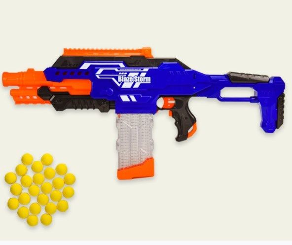 Іграшковий бластер з м'якими кульками в стилі Nerf