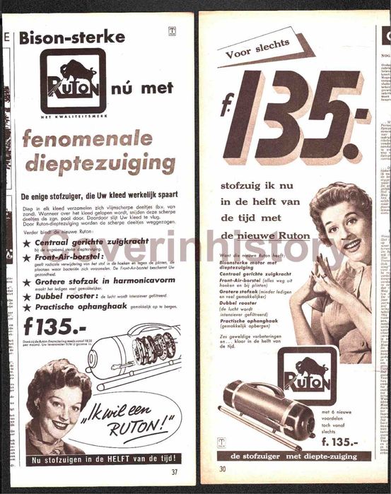 Aspirador Ruton 5 (anos 50) Vintage - para colecionadores