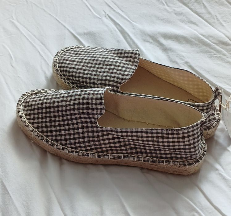 Espadryle. Nowe? Rozm.38 kratka biało brązowa
