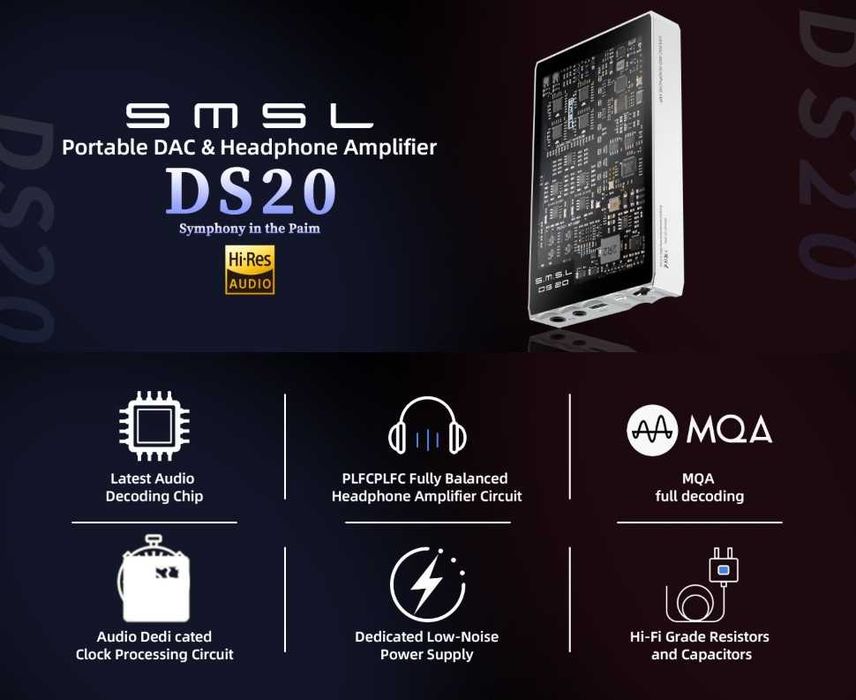 ‼️ SMSL DS20 - ЦАП / DAC с усилителем для наушников на 4-х CS43131