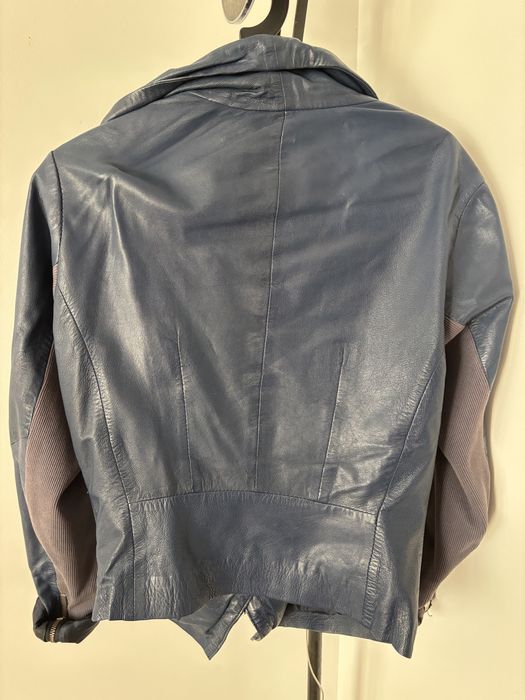 Ramoneska kurtka skóra niebieska 40 L 38 M