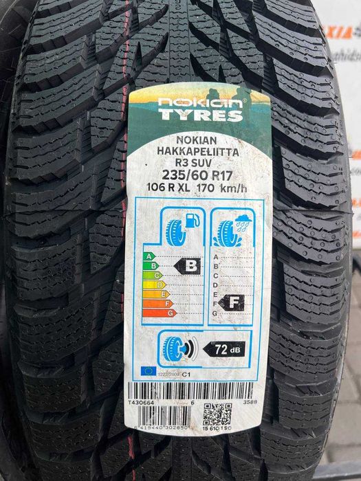 Нові зимові шини 235/60R17 Nokian Hakkapeliitta R3 SUV (106R XL)