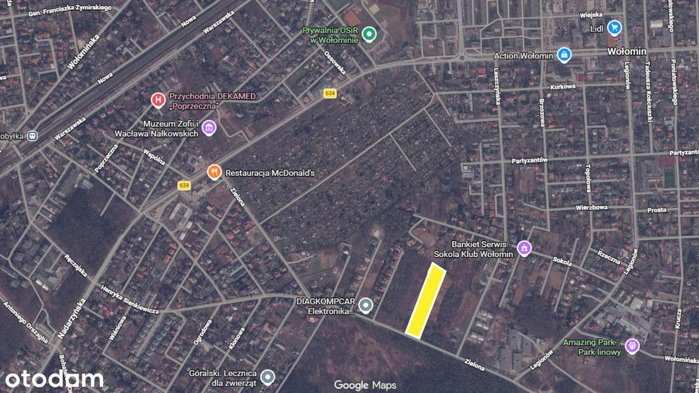 Działka budowlana inwestycyjna | 1 ha| MPZP | media | Wołomin |Zielona