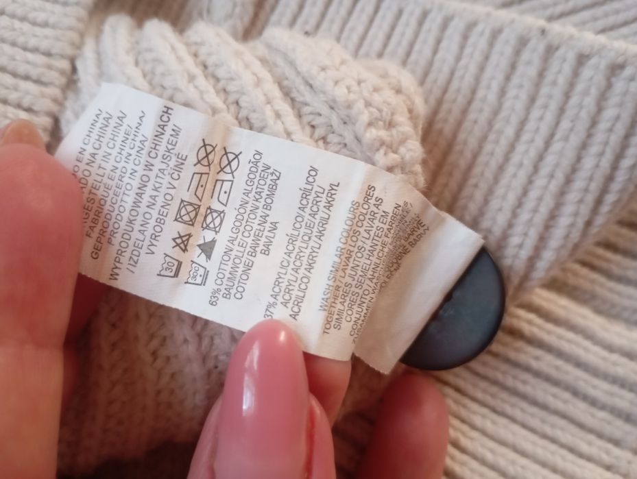 Primark M bawełniany beżowy kardigan ecru