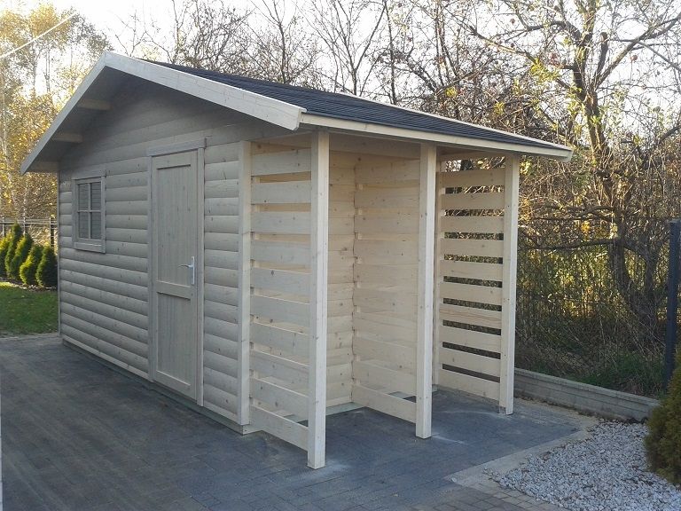 ,Domek ogrodowy , drewniany z drerwutnią 4,5x2m z montażem