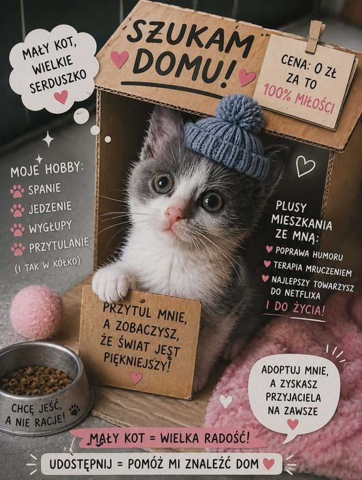 REZERWACJA Oddam za darmo kotki