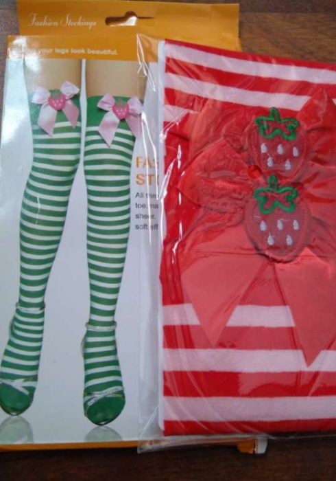Чулки с бантиками , к игровому костюму новые -комплект 2 шт