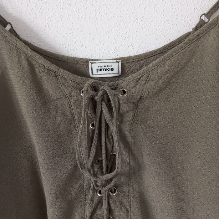 Koszulka bluzka na ramiączkach khaki Pimkie S 36 8