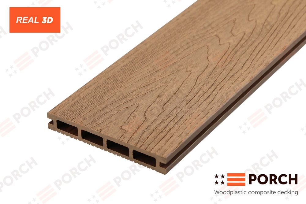 Композитна терасна дошка ДПК Porch Real 3D від постачальника!