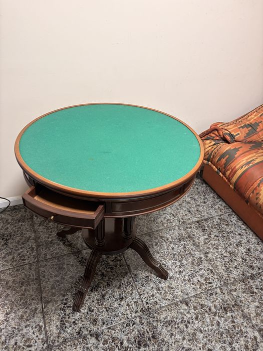 Mesa Vintage de Jogos Clássica Reversível Tabuleiro Xadrez + Pano