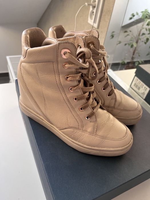 Sneakersy, skóra BADURA beżowe 37