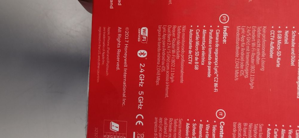 NOVA Câmara de segurança Honeywell Lyric C2 - 2,4+5ghz ios, android...