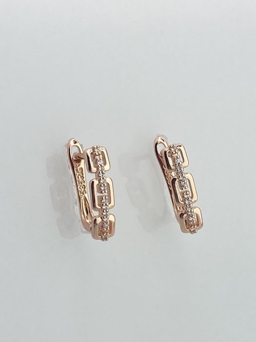Kolczyki pozlocone 585 rose gold