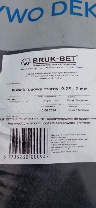 Piasek fugowy czarny 0,25-2 mm Bruk-bet