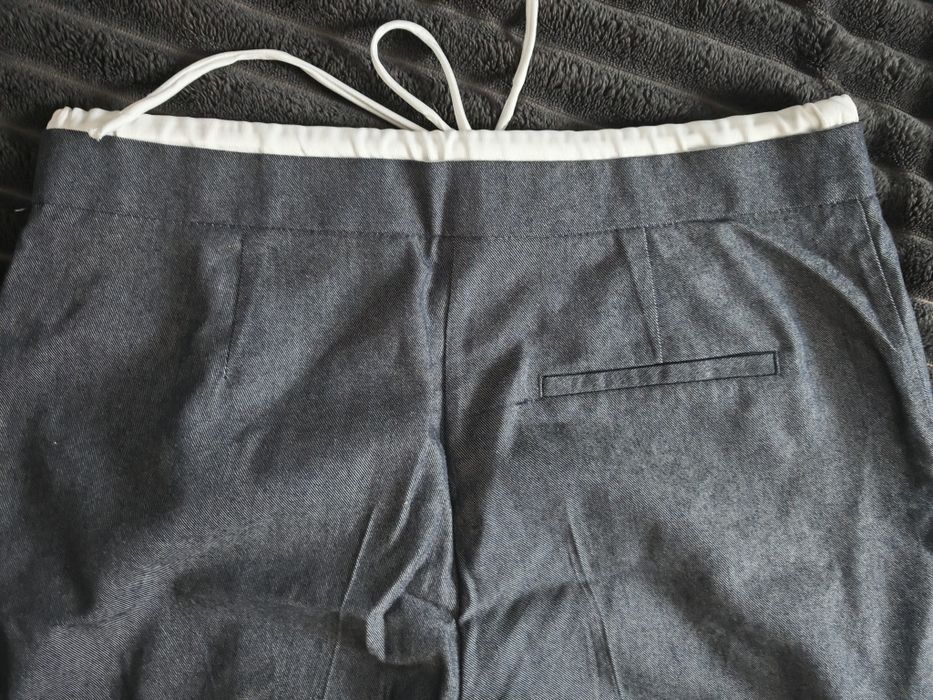 Сірі широкі брюки штани  з білою резинкою Zara р L