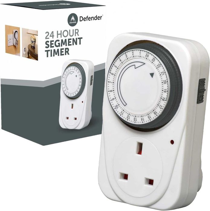 Wyłącznik Czasowy Dobowy Defender Programator Mechaniczny 24h 1szt UK