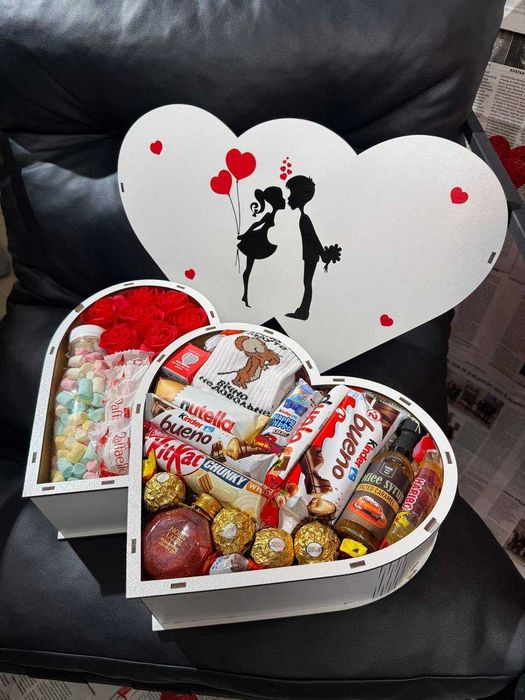 Подарункові солодкі бокси у вигляді серця (розмір 250/280/85) box