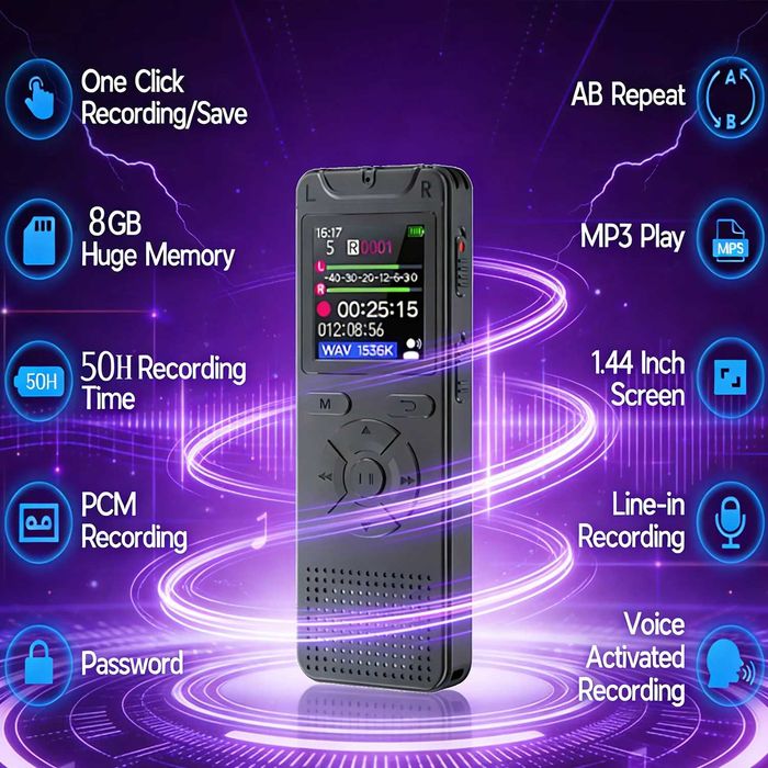 Gravador Digital 64 gb  Ativado por Voz