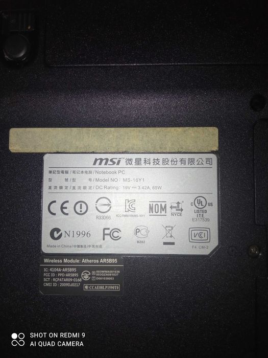 Laptop MSI CR640