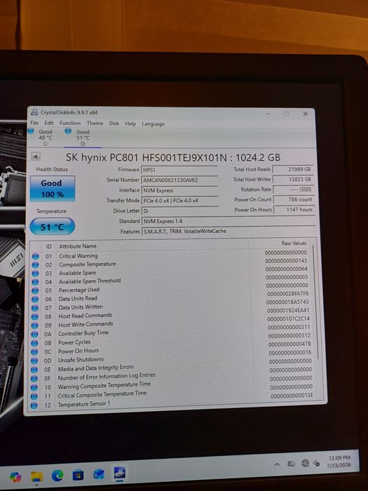 SK hynix PC801 1TB NVMe SSD PCIe 4.0 x4
